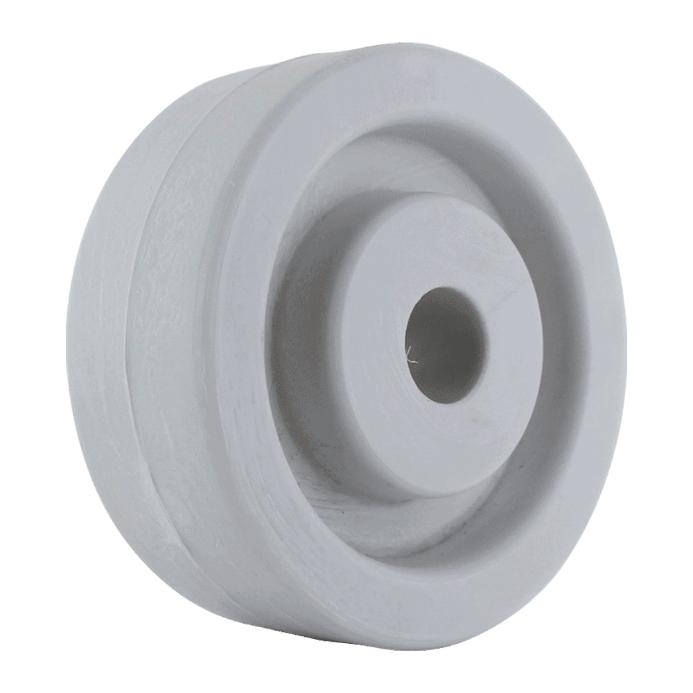 White caster wheel for machinery and equipment.