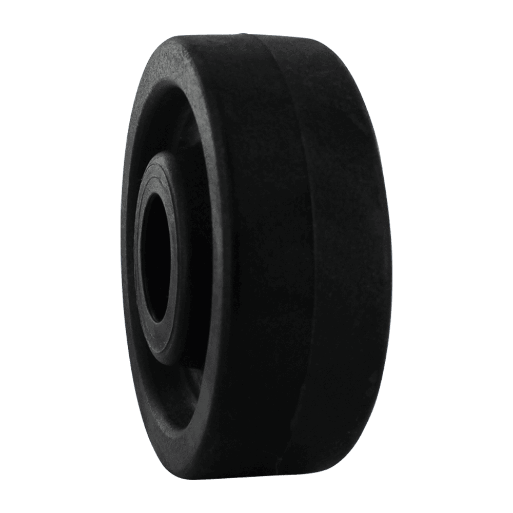 Black industrial caster wheel for heavy-duty applications.