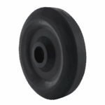Heavy-duty black caster wheel for industrial equipment and furniture.