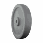 Heavy-duty grey caster wheel for industrial equipment and furniture.