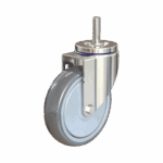 Chrome swivel caster with TPR wheel for furniture and equipment.