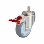 High-quality 100mm chrome swivel caster with TPR wheel and lock brake.