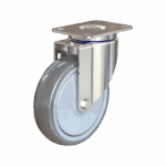 Chrome swivel caster with TPR wheel for heavy-duty applications.