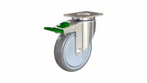 125mm Chrome Swivel Caster with TPR Wheel and Directional Lock Brake