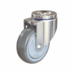 100mm chrome swivel caster with TPR wheel for heavy-duty applications.