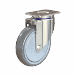 Chrome swivel caster with TPR wheel for furniture and equipment.