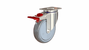 125mm Chrome Swivel Caster with TPR Wheel and Total Lock Brake
