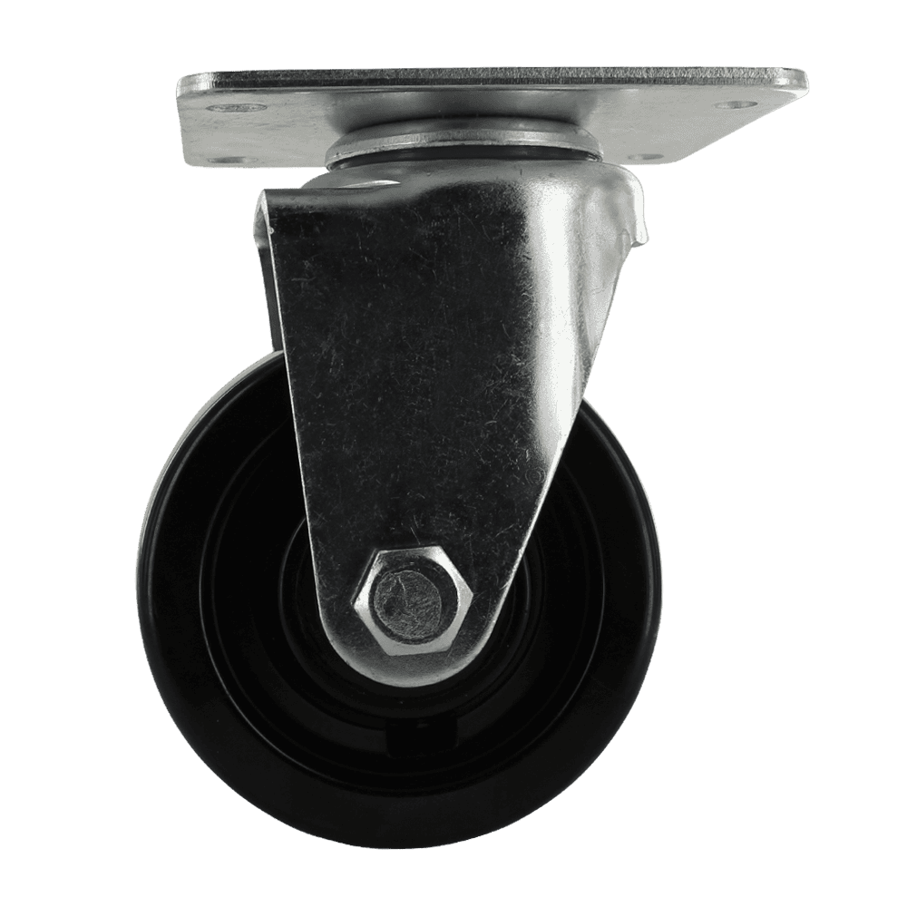 Durable swivel caster with phenolic wheel for industrial use.