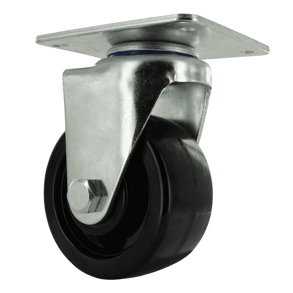 Heavy-duty swivel caster with phenolic wheel for industrial use.
