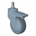 Light swivel caster with TPE wheel and lock brake for mobility.
