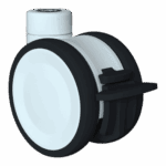 High-quality 100mm tandem swivel caster with TPE wheel and lock brake.