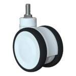 Heavy-duty 100mm tandem swivel caster with TPE wheel for smooth mobility.