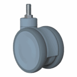 Heavy-duty 100mm tandem swivel caster with TPE wheel for smooth movement.