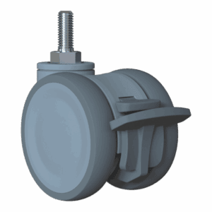 75mm Tandem Low Height Swivel Caster with TPE Wheel and Total Lock Brake