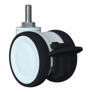 75mm Tandem Low Height Swivel Caster with TPE Wheel and Total Lock Brake