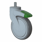 Heavy-duty 125mm Kinexus caster with TPE wheel and lock.
