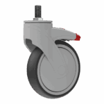 125mm swivel caster with TPE wheel and lock brake for industrial use.