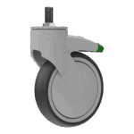 Heavy-duty 125mm Kinexus caster with TPE wheel and lock brake.