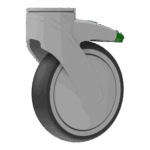 Heavy-duty 125mm Kinexus swivel caster with TPE wheel and lock brake.