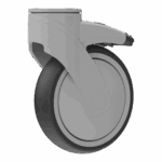 125mm swivel caster with TPE wheel and top brake for industrial use.