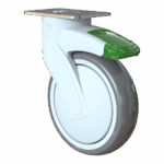 Heavy-duty 125mm Kinexus caster with TPE wheel and lock brake.