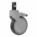 Heavy-duty 125mm Kinexus swivel caster with TPE wheel and lock brake.