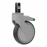 Heavy-duty 125mm Kinexus caster with TPE wheel and lock brake.