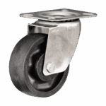Heavy-duty stainless steel swivel caster with HeatEater wheel for industrial use.