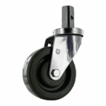 Heavy-duty stainless steel swivel caster with epoxy resin wheel for industrial use.