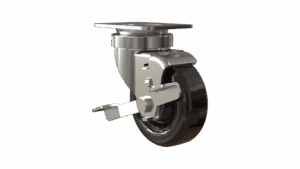 3-1/2" Stainless Steel Swivel Caster with HeatEater Wheel and Side Brake