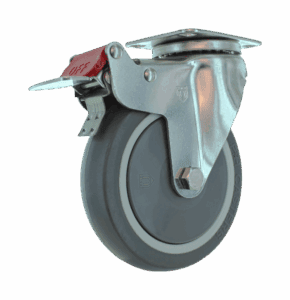 125mm Stainless Steel Swivel Caster with TPE Wheel and Directional Lock Brake