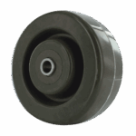 Heavy duty black caster wheel for industrial equipment and furniture.