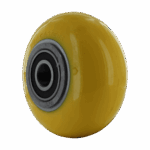 Yellow caster wheel with bearing for industrial equipment from P&H Casters.