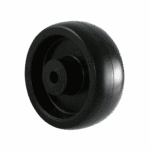 Black polypropylene caster wheel with 5/16" bore for industrial use.