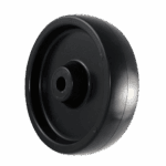 Black industrial caster wheel for heavy equipment and furniture.