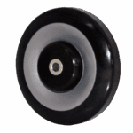 Heavy-duty black and gray caster wheel for industrial equipment.