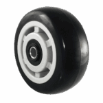 Heavy-duty caster wheel for industrial carts and equipment.