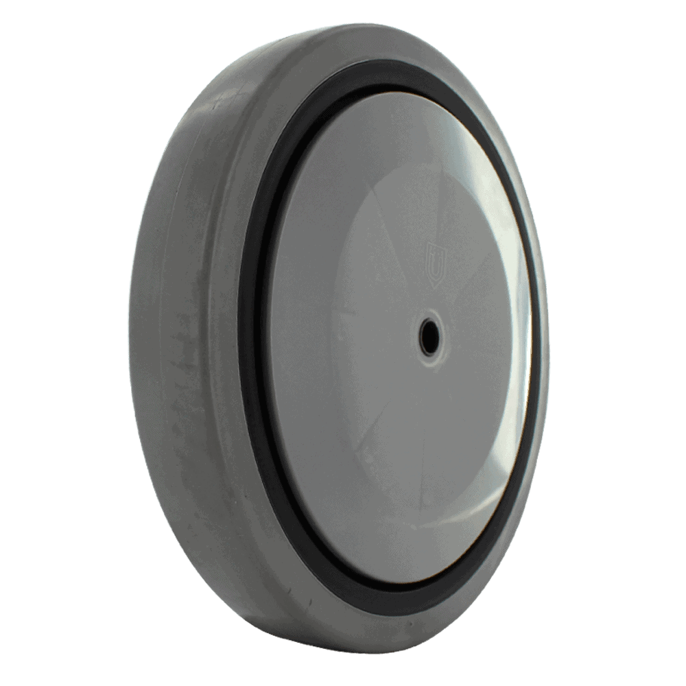 Heavy-duty industrial caster wheel for machinery and equipment.