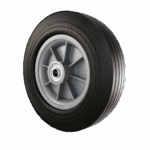Heavy-duty industrial caster wheel with durable rubber tire and plastic hub.