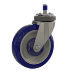 Heavy-duty 5 inch caster wheel with TPU tread for smooth mobility.