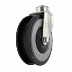 Heavy-duty 125mm swivel caster with TPU wheel and lock for industrial use.