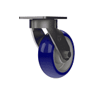 6-inch heavy duty swivel caster with blue TPU wheel for industrial use.