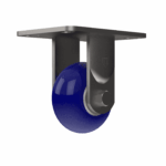 4-inch heavy duty caster with blue TPU wheel for industrial use.