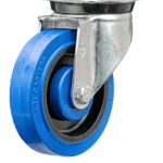Heavy-duty 125mm swivel caster with soft rubber wheel for smooth mobility.