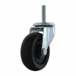 Industrial caster wheel with metal mounting and rubber wheel for heavy loads.
