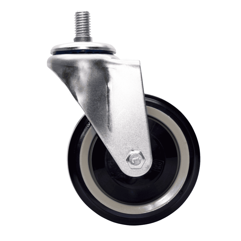 Heavy-duty 4-inch swivel caster with TPU wheel for smooth mobility.