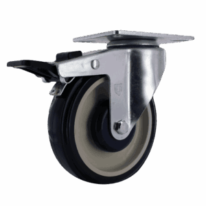 5" Swivel Caster with TPU Wheel and Integrated Top Brake