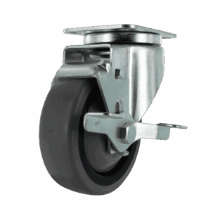 4" Swivel Caster with TPR Wheel and Side Brake