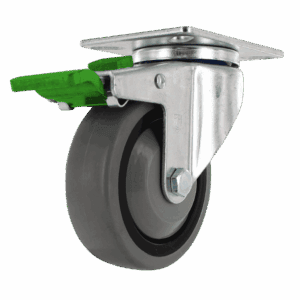 4" Swivel Caster with TPR Wheel and Directional Lock Brake