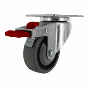 3-1/2" Swivel Caster with TPR Wheel and Total Lock Brake